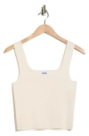 525 Eva Square Neck Crop Rib Tank In Neutral