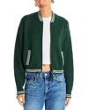 525 Flynn Cable Sleeve Bomber Cardigan In Green
