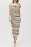525 Joelle Stripe Knit Midi Dress In Bleach White Multi