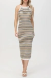 525 Joelle Stripe Knit Midi Dress In Bleach White Multi