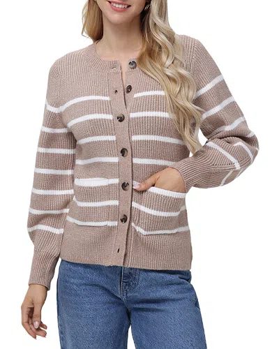 525 Josie Structured Cardigan In Light Taupe