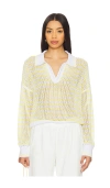 525 Kimberly Striped Tipping Pullover In Cream