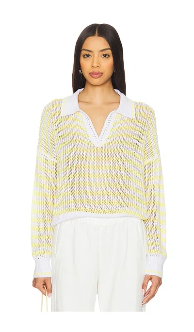 525 Kimberly Striped Tipping Pullover In Cream