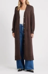 525 Kit Cotton Blend Duster Cardigan In Brown