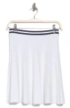525 Larissa Stripe Waist Pleated Skirt In Bleach White Multi