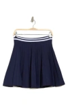 525 Larissa Stripe Waist Pleated Skirt In Blue