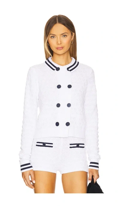525 Leena Double Breasted Cardigan In Bleach White Multi