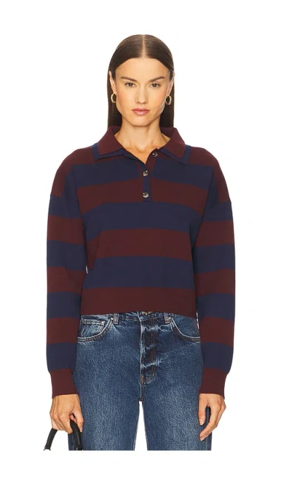 525 LENNON DOUBLE COLLAR RUGBY STRIPE PULLOVER