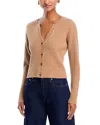 525 Lorelai Cropped Rib Cardigan In Neutral