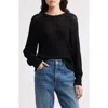 525 Margot Openwork Cotton Mesh Sweater In Black
