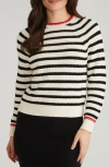 525 Marina Stripe Sweater In Sea Salt Multi