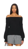 525 Off-the-shoulder Sweater In 블랙