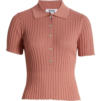 525 Maya Semi Sheer Johnny Collar Top In Rose