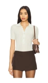 525 Maya Semi-sheer Johnny Collar Top In Mint