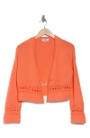 525 Meghan Open Stitch Cotton Cardigan In Watermelon