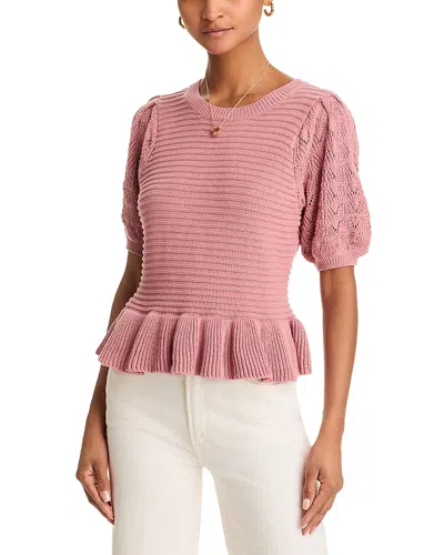 525 Whitney Mix Stitch Sweater In Blushing Pink