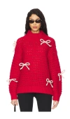Shop 525 Naomi Oversized Bow Sweater In 混樱桃红