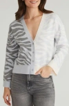 525 Nicole Tiger Stripe Cardigan In Gray