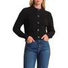 525 Palmer Crewneck Cotton Cardigan In Black