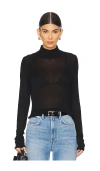 525 Paloma Fine Gauge Mock Neck Pullover In Black