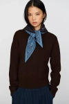 525 Pullover Sweater With Scarf In Brown