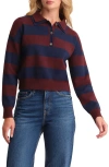 525 Lennon Double Collar Rugby Stripe Pullover In Multi