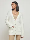 525 Short Eyelash Relaxed Cardigan In Ivory
