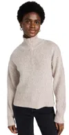 525 Snap Front Henley Sweater Oat In Brown