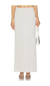 525 Spencer Lurex Pleated Maxi Skirt In White