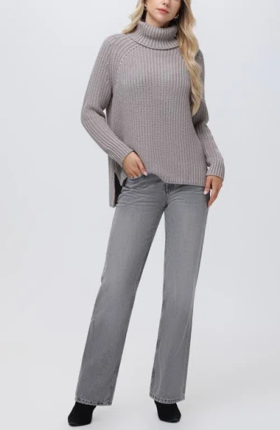 525 Stella Cotton Turtleneck Sweater In Taupe Heather