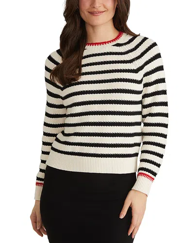 525 Striped Textured Sweater In Sea Salt Multi