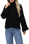 525 Vida Bell Sleeve Turtleneck Sweater In Black