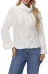 525 Vida Bell Sleeve Turtleneck Sweater In Chalk