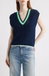 525 Wendy Varsity Vest In Dark Blue Multi