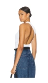525 X Revolve Open Back Tank In Bleach White