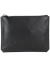 FERRAGAMO SALVATORE FERRAGAMO KENTUCKY LOGO CLUTCH BAG - BLACK,65956811774709