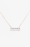 Dana Rebecca Designs 14k White And Yellow Gold Sylvie Rose Mini Bar Necklace With Diamonds, 16 In Rose Gold