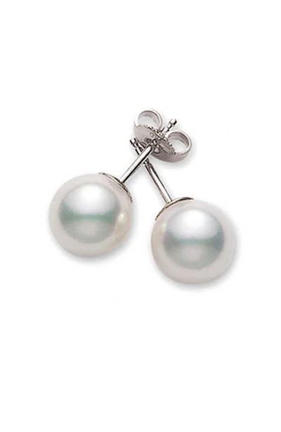 MIKIMOTO AKOYA PEARL STUD EARRINGS,PES 602 W