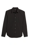 Theory Sylvain Structure Knit Regular Fit Shirt In Black