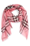 BURBERRY GIANT CHECK PRINT WOOL & SILK SCARF,8015405