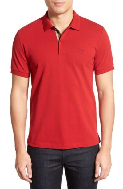 Burberry Red Eddie Polo In Red