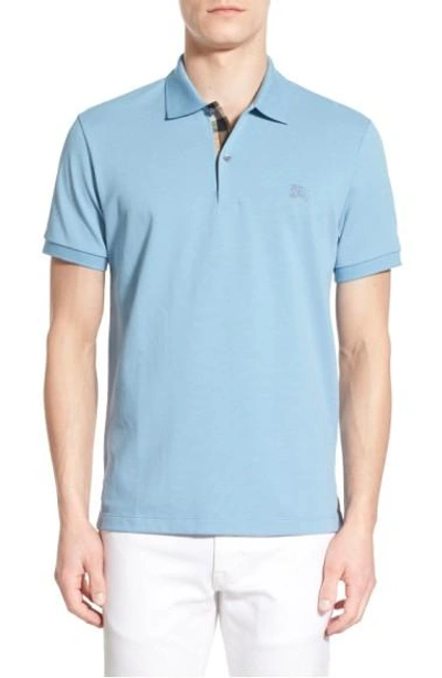 Burberry Oxford Modern-fit Polo In Mineral Blue