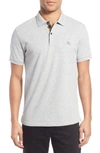 Burberry Short-sleeve Pique Polo Shirt, Pale Gray In Pale Grey Melange