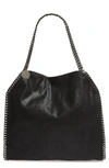 Stella Mccartney Falabella Small Shaggy Deer Tote Bag In Black