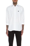 Comme Des Garçons Play White Poplin Small Heart Shirt