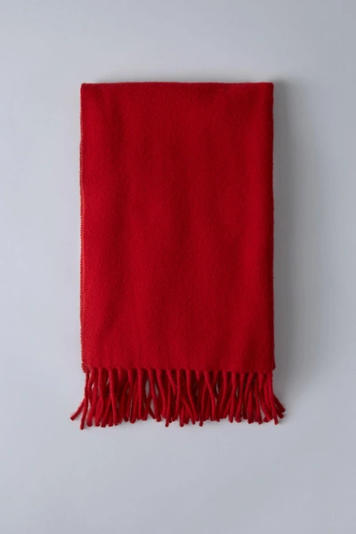 Acne Studios Smaller Fringed Scarf Vermillion Red