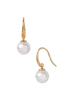 Majorica 10mm Simulated Pearl Drop Earrings In White/ Gold