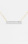 Dana Rebecca Designs 14k White & Yellow Gold Sylvie Rose Medium Bar Necklace With Diamonds In Yellow Gold