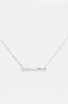 Dana Rebecca Designs 14k White Gold Sylvie Rose Medium Bar Necklace With Diamonds In White Gold