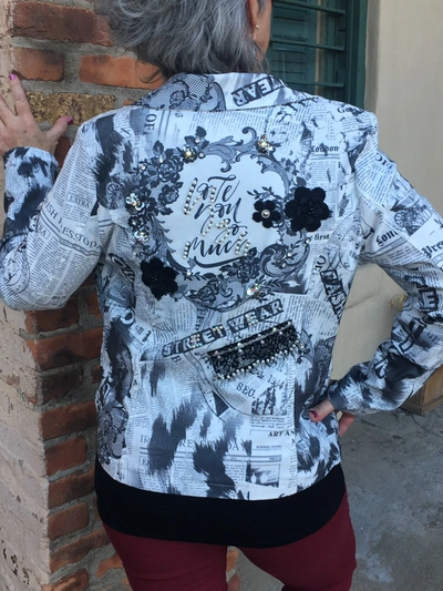 Pre-owned Undisclosed Tr-235 Tricotto Newspaper Print Jacket